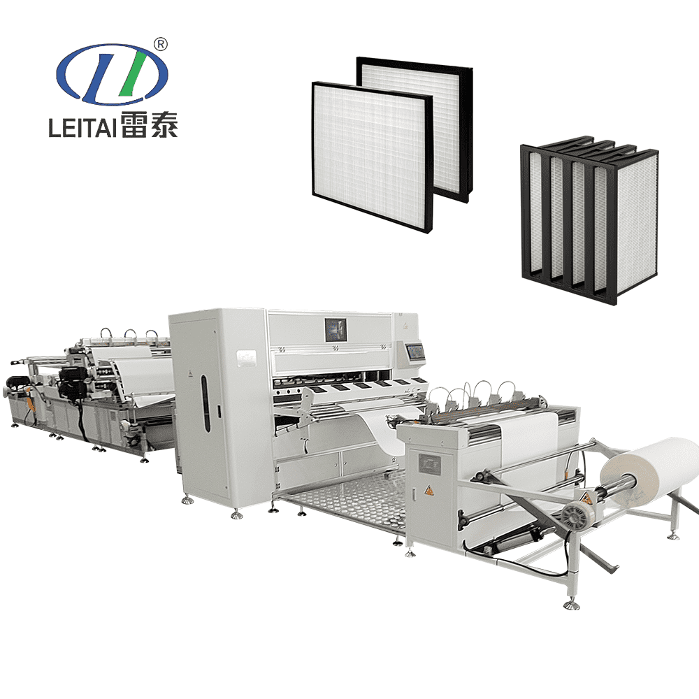 Auto hepa filter pleating machine synthetic meltblown carbon cloth folding and gluing line
